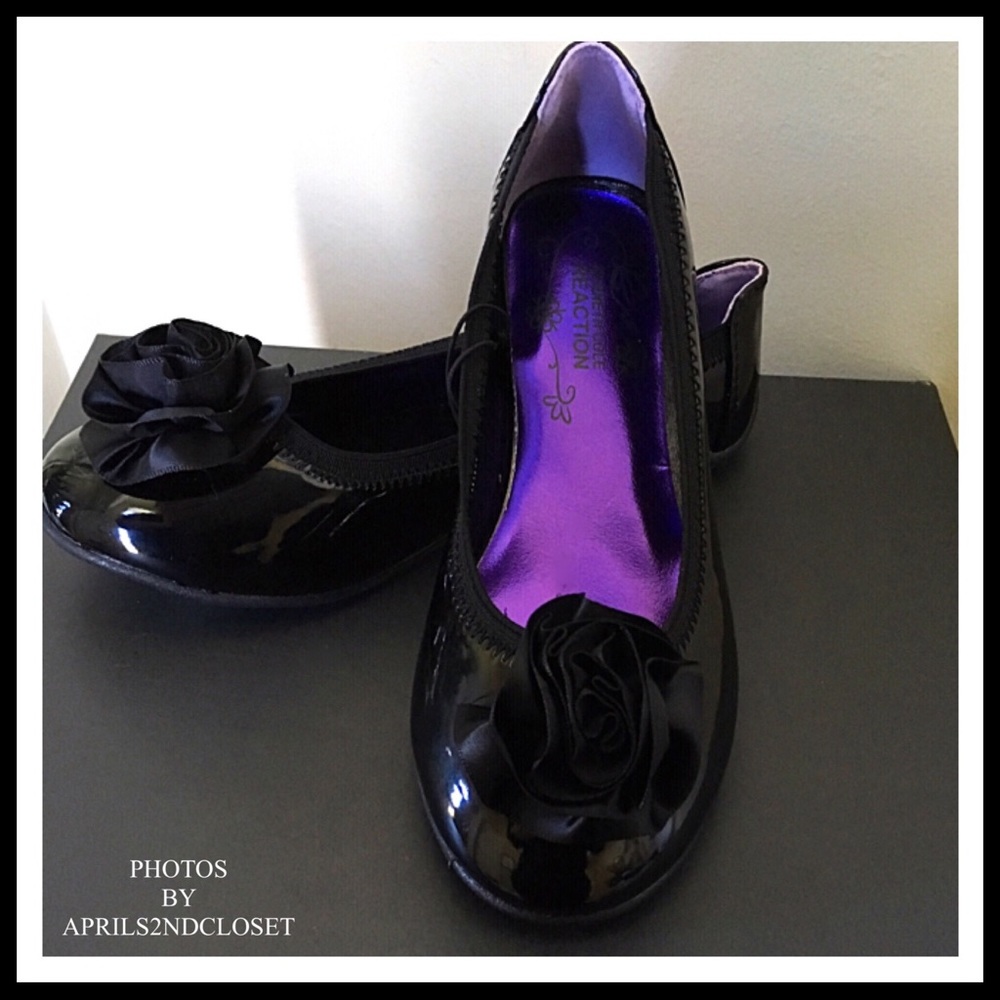 GIRL’S BLACK DRESSY SHOES BALLET FLATS SLIP ONS DRESS SHOES - Picture 2 of 8